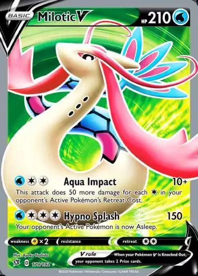 Milotic V 179/192 Rebel Clash Pokemon card
