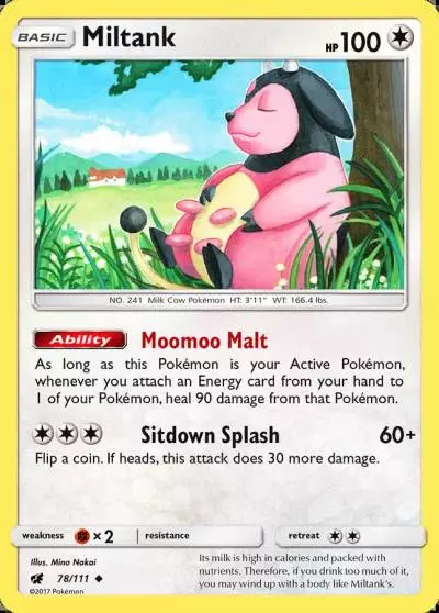 Miltank 78/111 Crimson Invasion Pokemon card