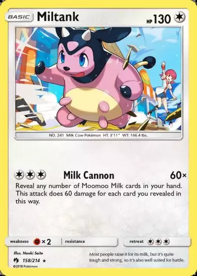 Miltank 158/214 Lost Thunder Pokemon card