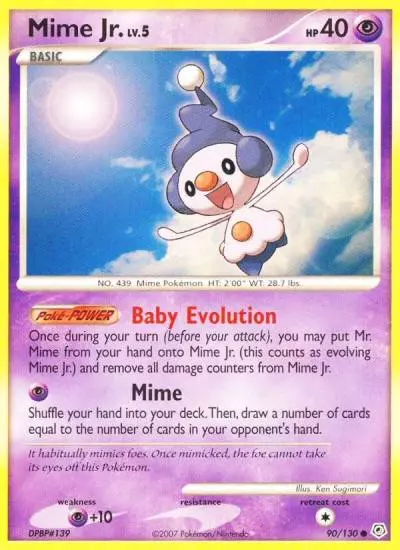 Mime Jr. 90/130 Diamond & Pearl Pokemon card