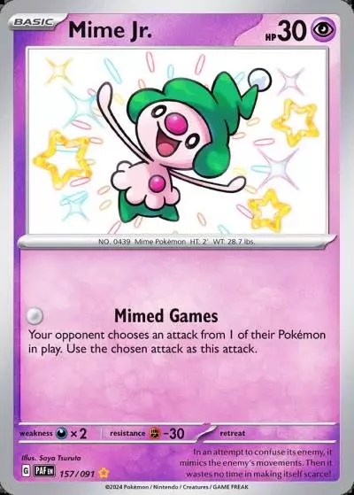 Mime Jr. 157/91 Paldean Fates Pokemon card