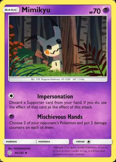 Mimikyu 96/236 Cosmic Eclipse Pokemon card