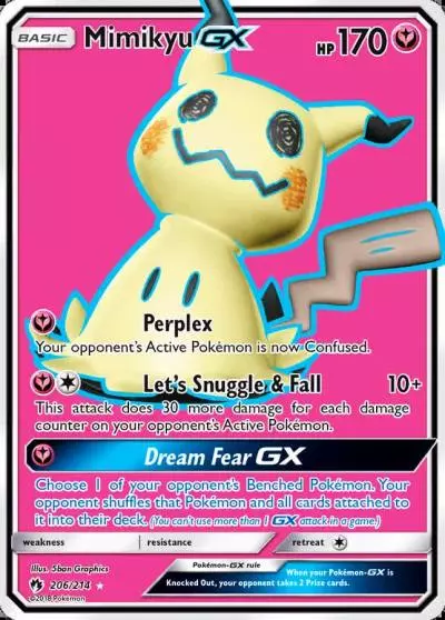 Mimikyu-GX 206/214 Lost Thunder Pokemon card