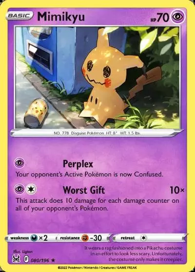 Mimikyu 80/196 Lost Origin Pokemon card