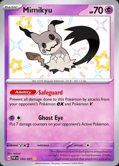 Mimikyu 160/91 Paldean Fates Pokemon card