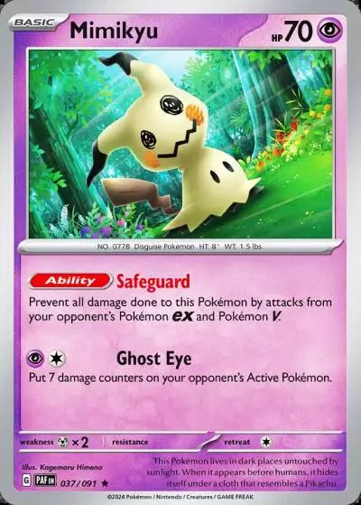 Mimikyu 37/91 Paldean Fates Pokemon card