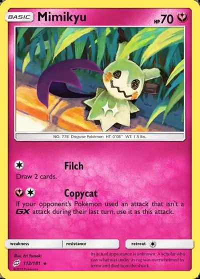 Mimikyu 112/181 Team Up Pokemon card