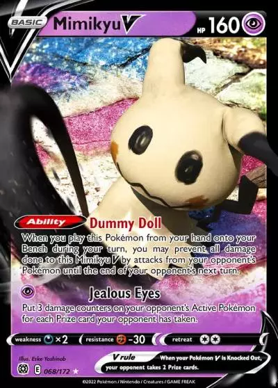 Mimikyu V 68/172 Brilliant Stars Pokemon card