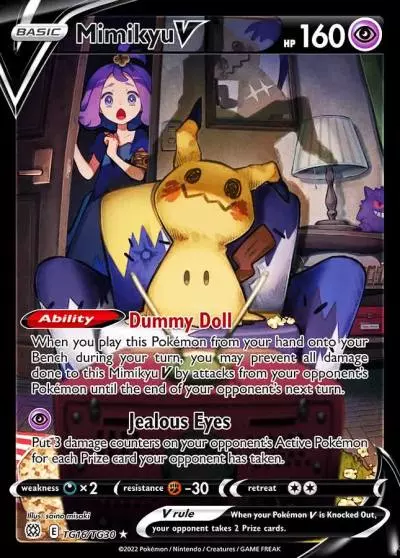 Mimikyu V TG16/30 Brilliant Stars Trainer Gallery Pokemon card
