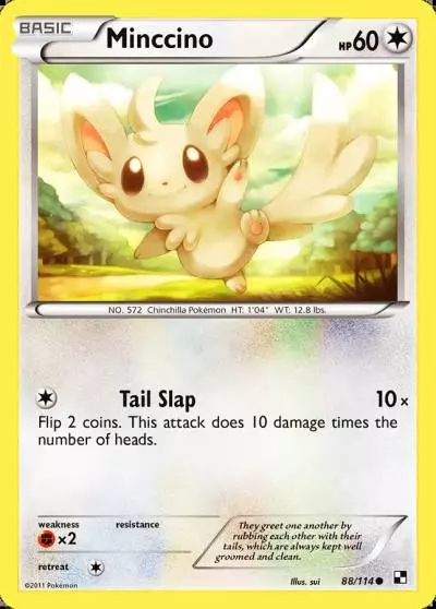 Minccino 88/114 Black & White Pokemon card