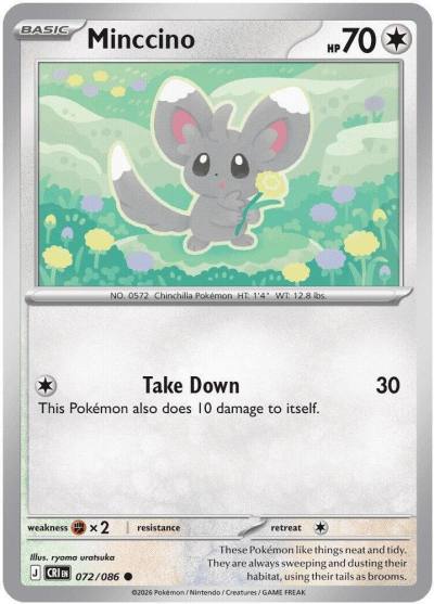 Minccino 72/86 Chaos Rising Pokemon card