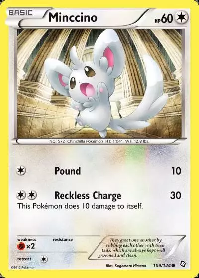 Minccino 109/124 Dragons Exalted Pokemon card