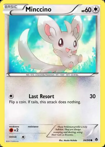 Minccino 84/98 Emerging Powers Pokemon card