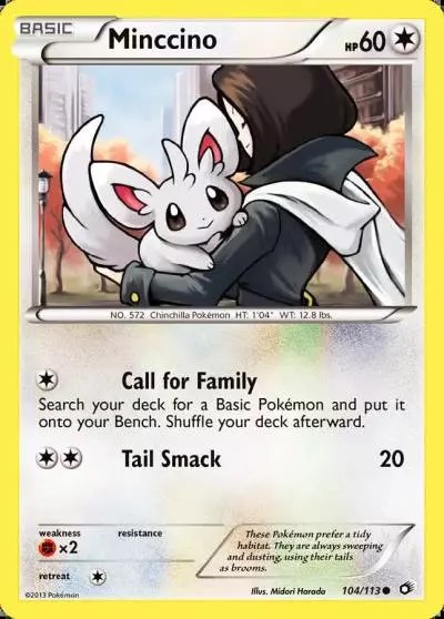 Minccino 104/113 Legendary Treasures Pokemon card