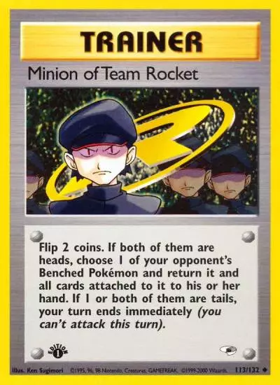 Minion of Team Rocket 113/132 Gym Heroes Pokemon card