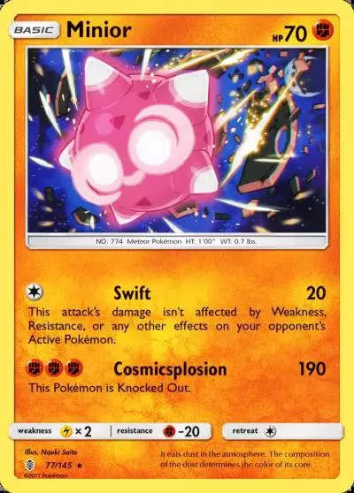 Minior 77/145 Guardians Rising Pokemon card