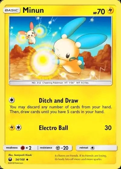 Minun 54/168 Celestial Storm Pokemon card