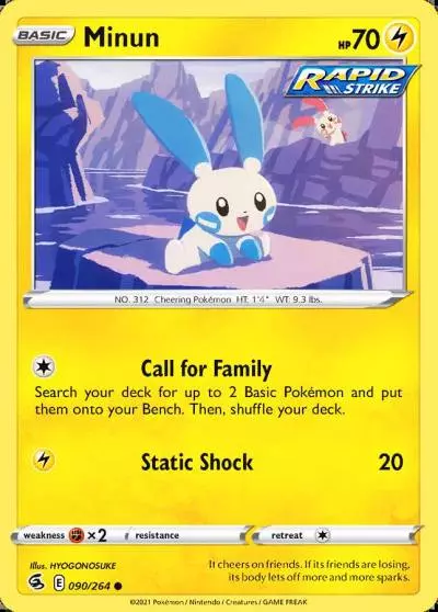 Minun 90/264 Fusion Strike Pokemon card