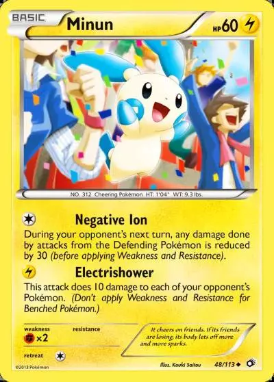 Minun 48/113 Legendary Treasures Pokemon card