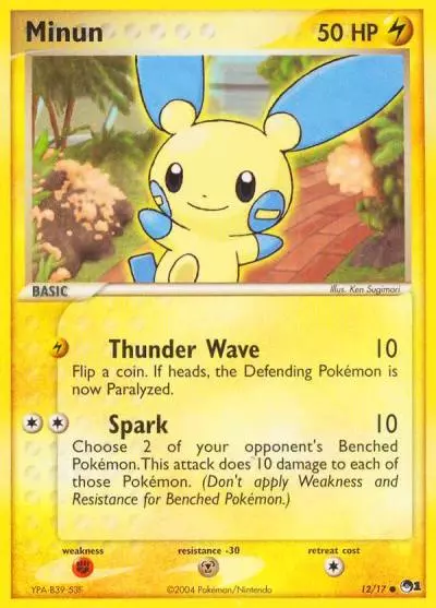 Minun 12/17 POP Series 1 Pokemon card