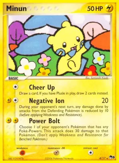 Minun 4/17 POP Series 3 Pokemon card