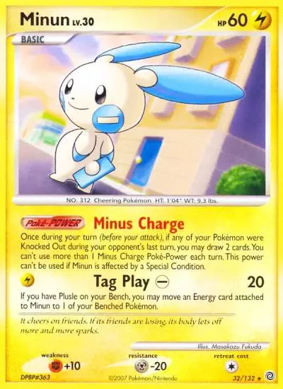Minun 32/132 Secret Wonders Pokemon card