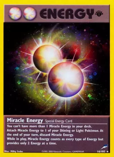 Miracle Energy 16/105 Neo Destiny Pokemon card