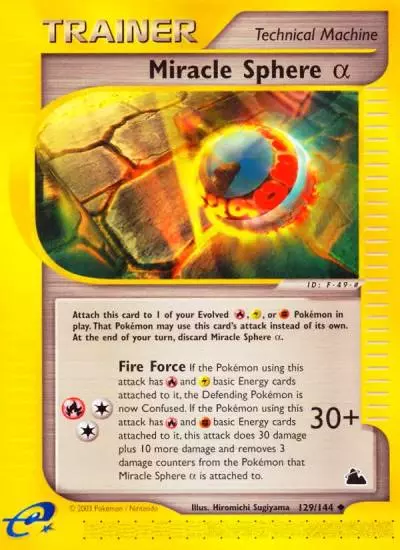 Miracle Sphere α 129/144 Skyridge Pokemon card