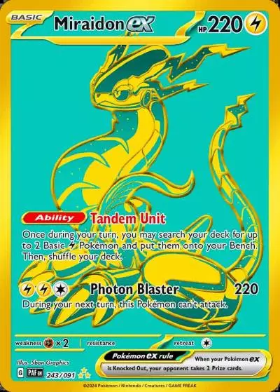 Miraidon ex 243/91 Paldean Fates Pokemon card