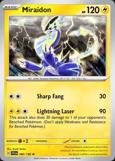 Miraidon 80/198 Scarlet & Violet Pokemon card