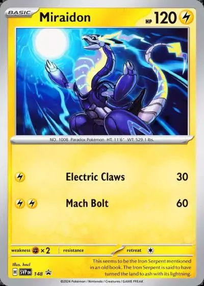 Miraidon 148/165 Scarlet & Violet Black Star Promos Pokemon card