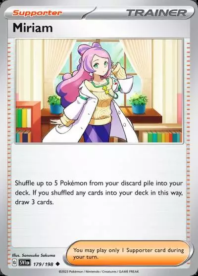 Miriam 179/198 Scarlet & Violet Pokemon card