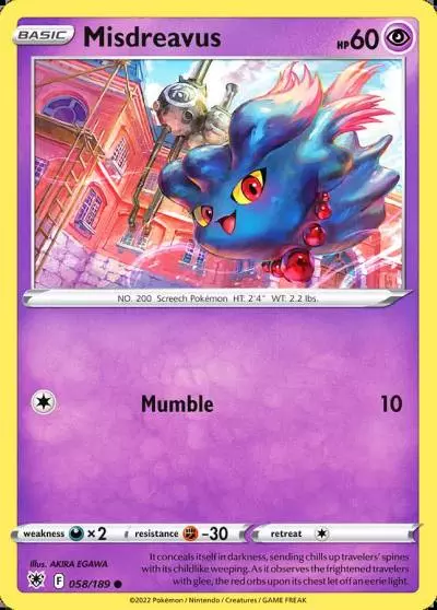 Misdreavus 58/189 Astral Radiance Pokemon card