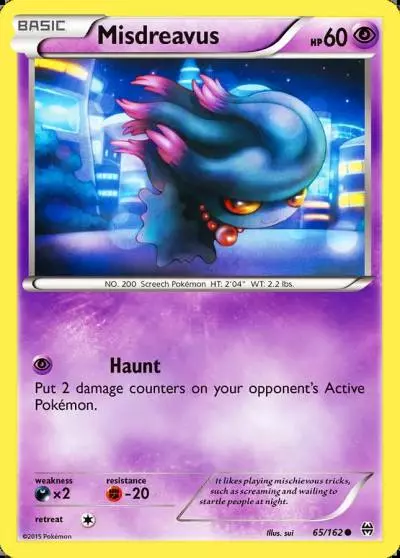 Misdreavus 65/162 BREAKthrough Pokemon card