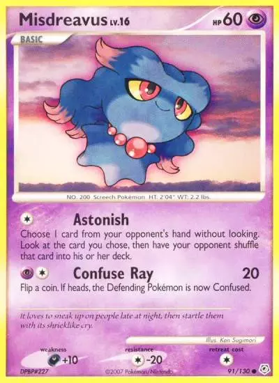 Misdreavus 91/130 Diamond & Pearl Pokemon card