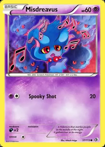 Misdreavus 57/113 Legendary Treasures Pokemon card