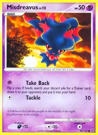 Misdreavus 83/127 Platinum Pokemon card