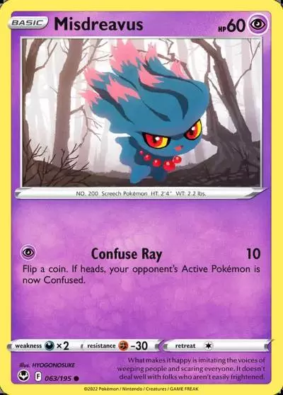 Misdreavus 63/195 Silver Tempest Pokemon card