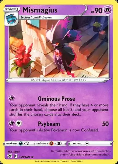 Mismagius 59/189 Astral Radiance Pokemon card