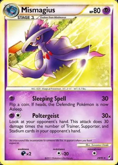 Mismagius 28/95 Call of Legends Pokemon card
