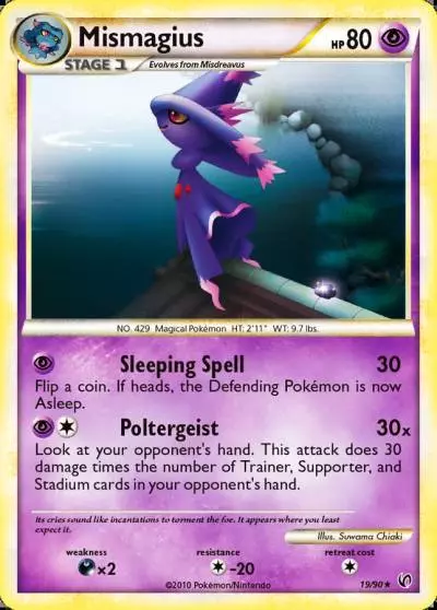 Mismagius 19/90 HS—Undaunted Pokemon card