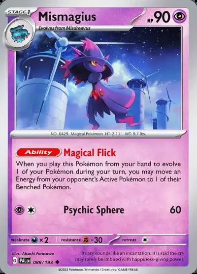 Mismagius 88/193 Paldea Evolved Pokemon card