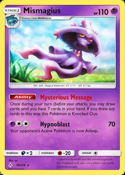 Mismagius 78/214 Unbroken Bonds Pokemon card