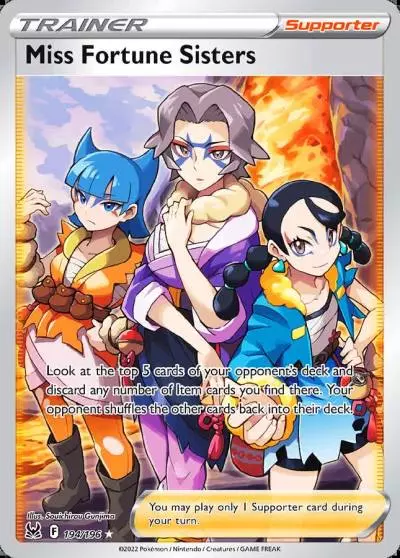 Miss Fortune Sisters 194/196 Lost Origin Pokemon card