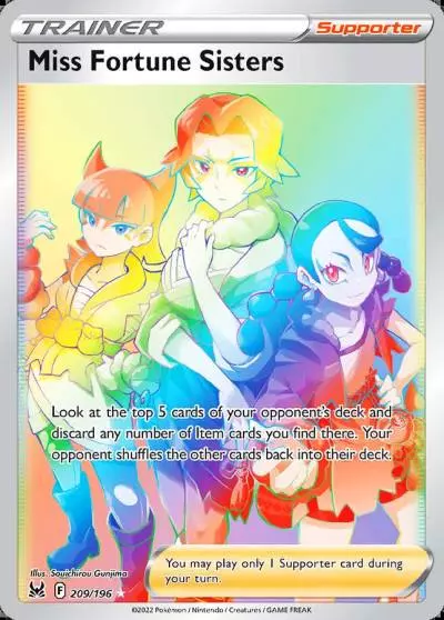 Miss Fortune Sisters 209/196 Lost Origin Pokemon card