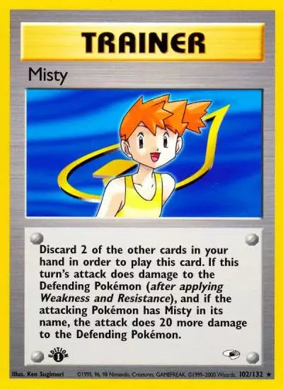 Misty 102/132 Gym Heroes Pokemon card