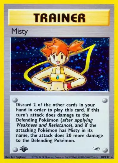 Misty 18/132 Gym Heroes Pokemon card