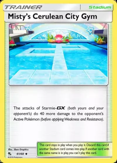 Misty's Cerulean City Gym 61/68 Hidden Fates Pokemon card