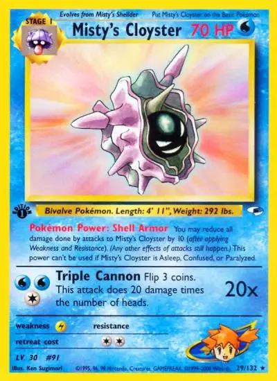 Misty's Cloyster 29/132 Gym Heroes Pokemon card