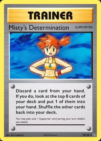 Misty's Determination 80/108 Evolutions Pokemon card